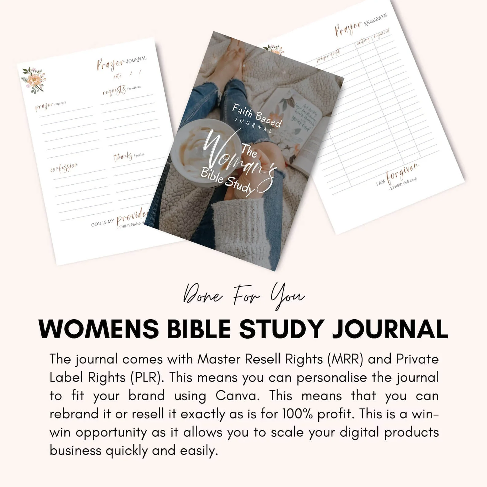 🌸 Editable Women's Faith-Based Journal | Devotional Journal & Bible Study Guide | WITH RESELL RIGHTS - Image 4