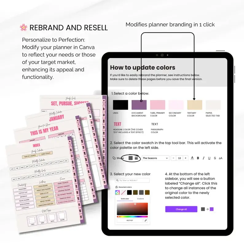 Aesthetic Girl Digital Planner + 22 Beautiful Digital Stickers (with Resell Rights) - Image 10