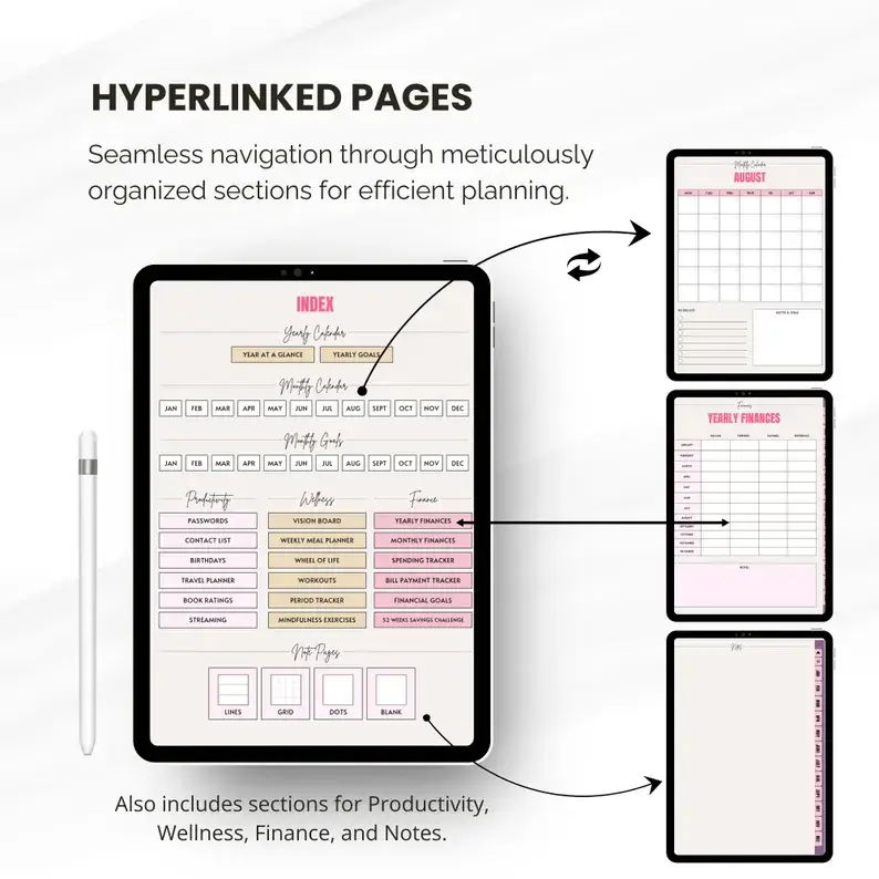 Aesthetic Girl Digital Planner + 22 Beautiful Digital Stickers (with Resell Rights) - Image 4