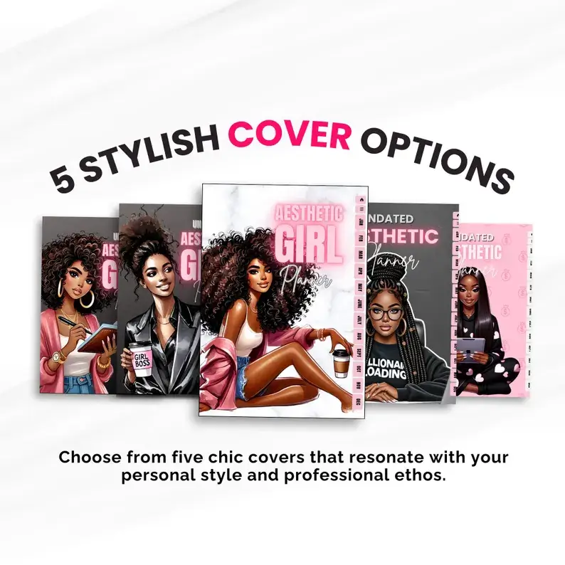 Aesthetic Girl Digital Planner + 22 Beautiful Digital Stickers (with Resell Rights) - Image 6