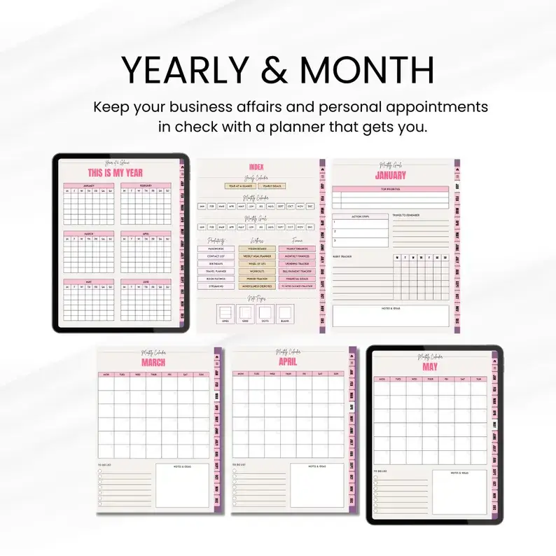 Aesthetic Girl Digital Planner + 22 Beautiful Digital Stickers (with Resell Rights) - Image 8