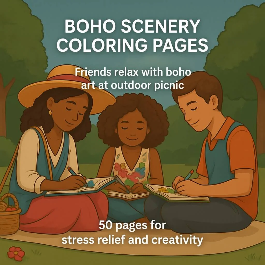 50 Soft Aesthetic Boho Vibes Coloring Book – for Mindful Creativity (Resell Rights Included) - Image 2